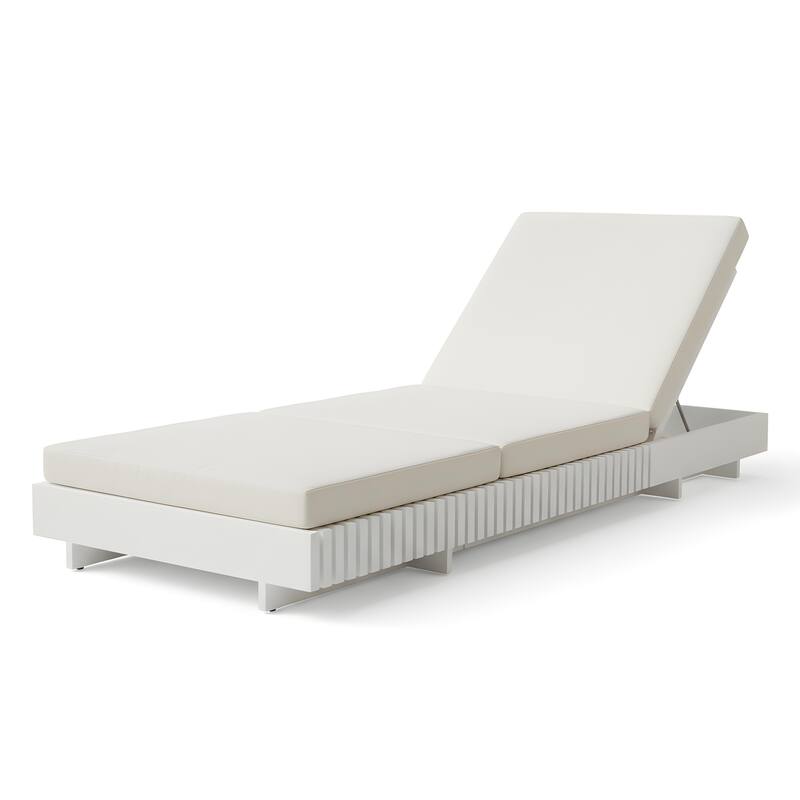 Christopher Knight Home - Kim Lounge Chaise Modern Outdoor Wooden Set with Triple-Fold Lounge Cushion