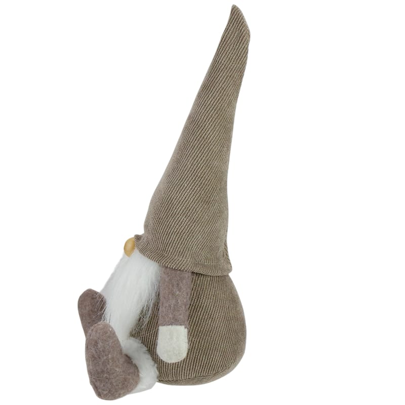 10" Brown and White Sitting Gnome Christmas Figure