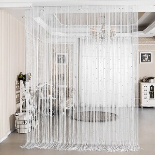 Crystal Beaded String Door Curtain: 100x200cm Acrylic Fringe Panel For Room Divider Or Window