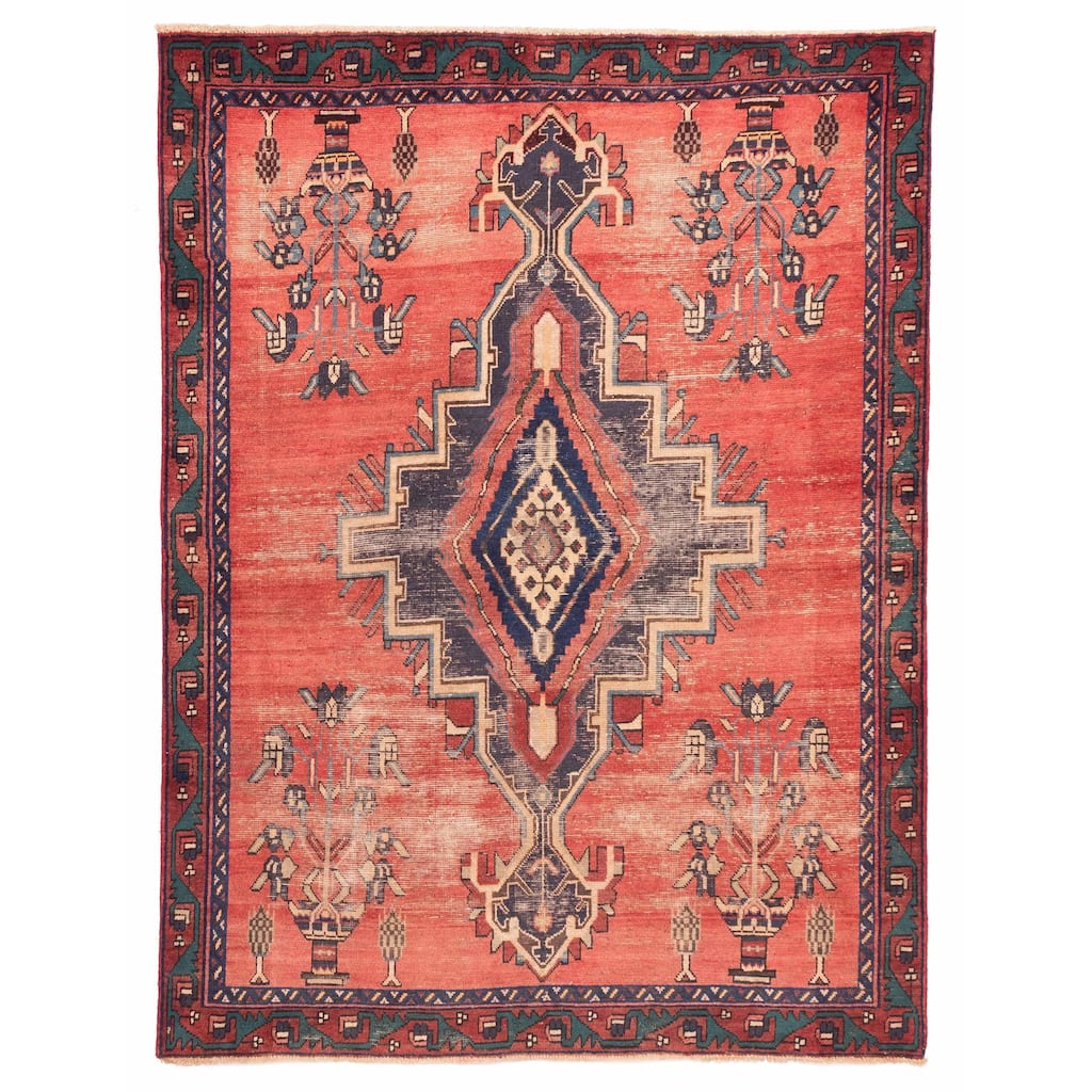 ECARPETGALLERY Hand-knotted Melis Red Wool Rug - 5'1 x 6'9