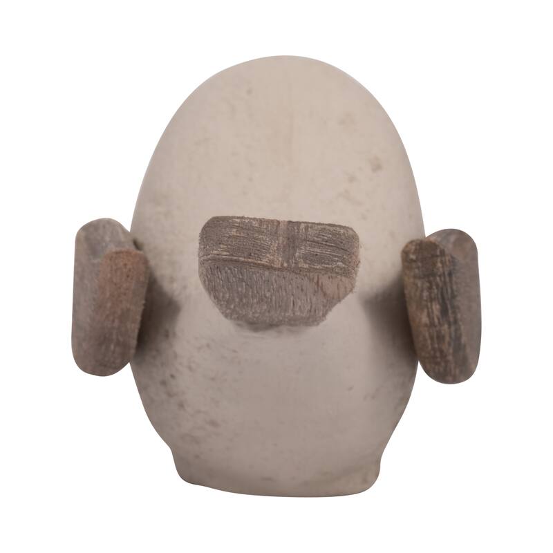 Ceramic Hand-Carved Bird Decorative Figurine - Ivory