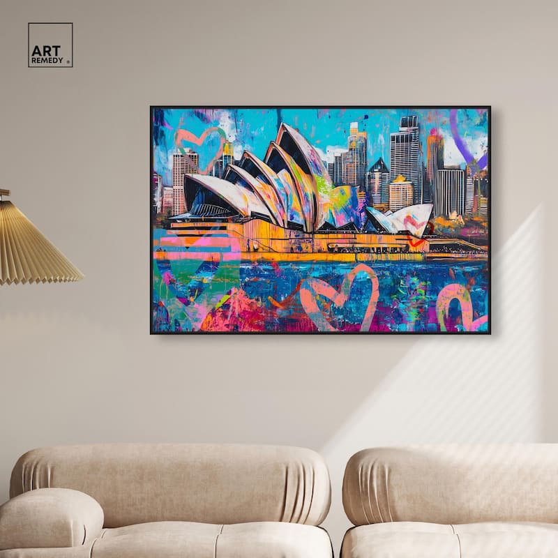 Sydney Opera Graffiti Canvas by Art Remedy