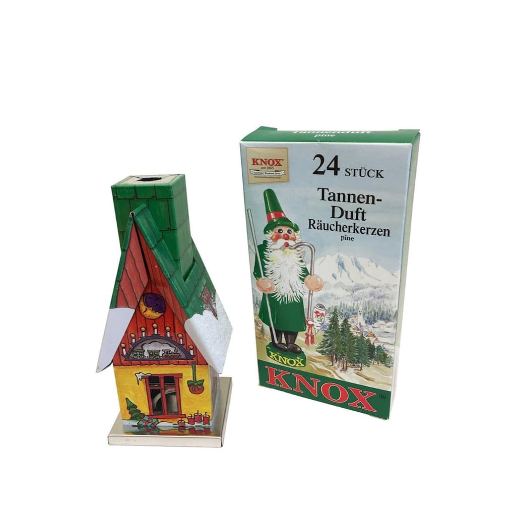 4.5" Green Home Collectible Knox Metal Incense House