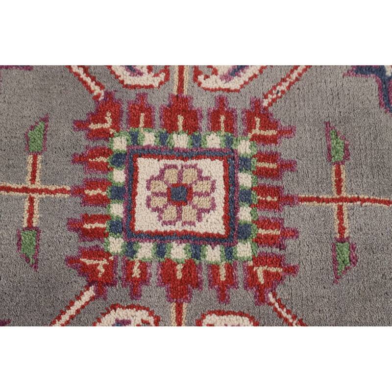 Gray Oushak Indian Area Rug Hand-Knotted Wool Carpet - 7'9"x 9'10"