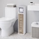 preview thumbnail 28 of 41, Toilet Paper Storage Cabinet with Dispenser Toilet Organizer - 7.2'L x 7.2"W x 29.9"H Stockholm-Brown Oak