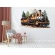 preview thumbnail 2 of 10, Train Wall Decal Train Wall Sticker Train Art Train Wall Vinyl Wall Decal