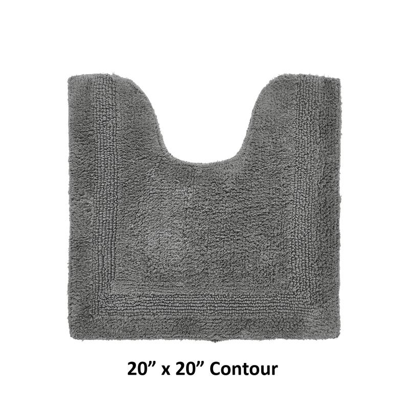 Better Trends Bath Rugs 100% Cotton Reversible Highly Water Absorbent Bathroom Rug for Shower, Sink, Bath Mats - Lux Collection