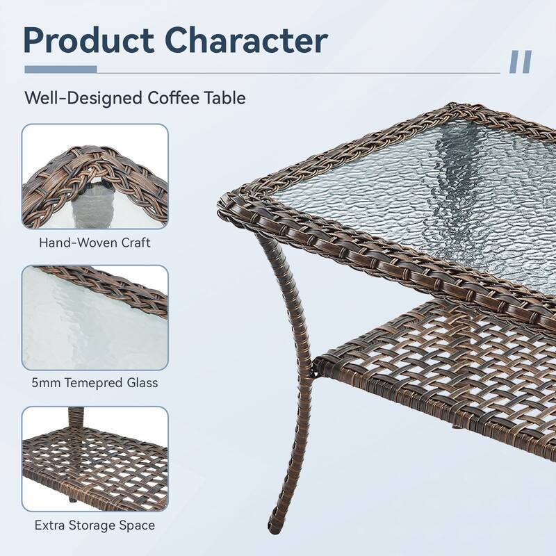 Gymojoy Outdoor Wicker Patio Furniture Sofa & Chair Set - Luxurious Comfort, Weather-Resistant
