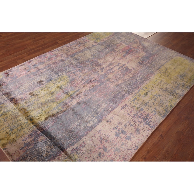 Abstract Modern Area Rug Handmade Wool Carpet - 5'5" X 7'9"