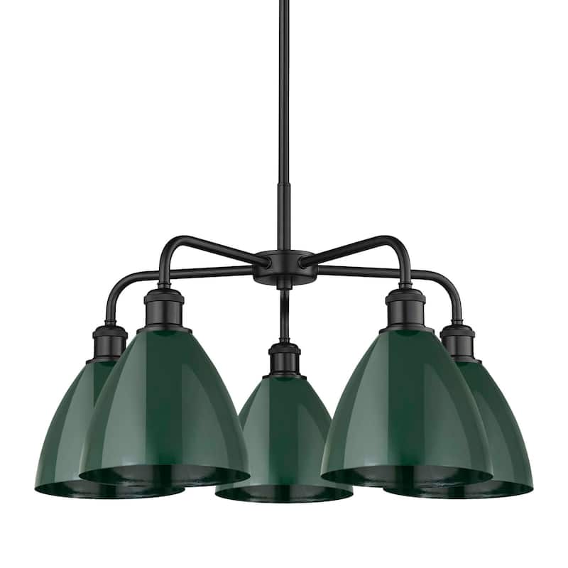 Innovations Lighting 516-5CR-16-26 Ballston Dome Chandelier Ballston - Matte Black / Green