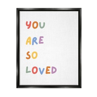 Stupell So Loved Minimal Phrase Framed Floater Canvas Wall Art Design ...