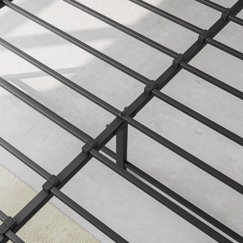 Metal & Wood & Upholstered Platform Bed Frame