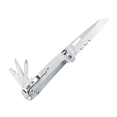 Leatherman Free K2X Pocket Size 8 Tools Stainless Steel Multitool, Silver