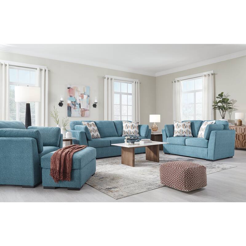 Signature Design by Ashley Keerwick 4-Piece Upholstery Package - 94"W x 41"D x 39"H - Blue