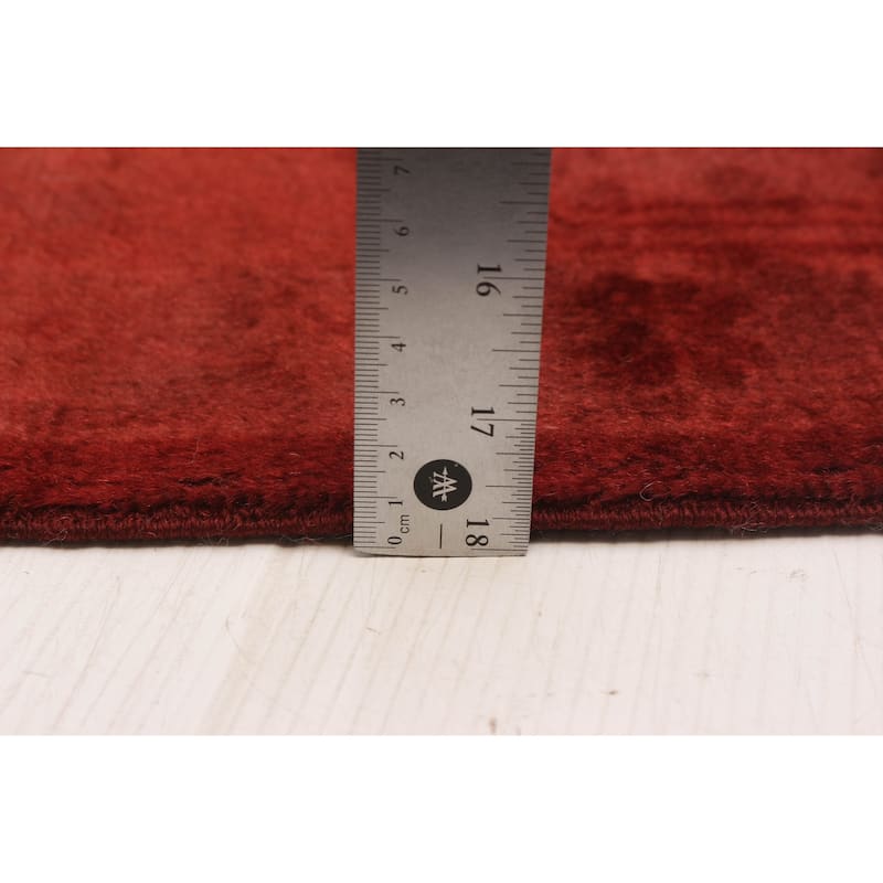 ECARPETGALLERY Hand-knotted Color Transition Red Wool Rug - 6'11 x 9'3