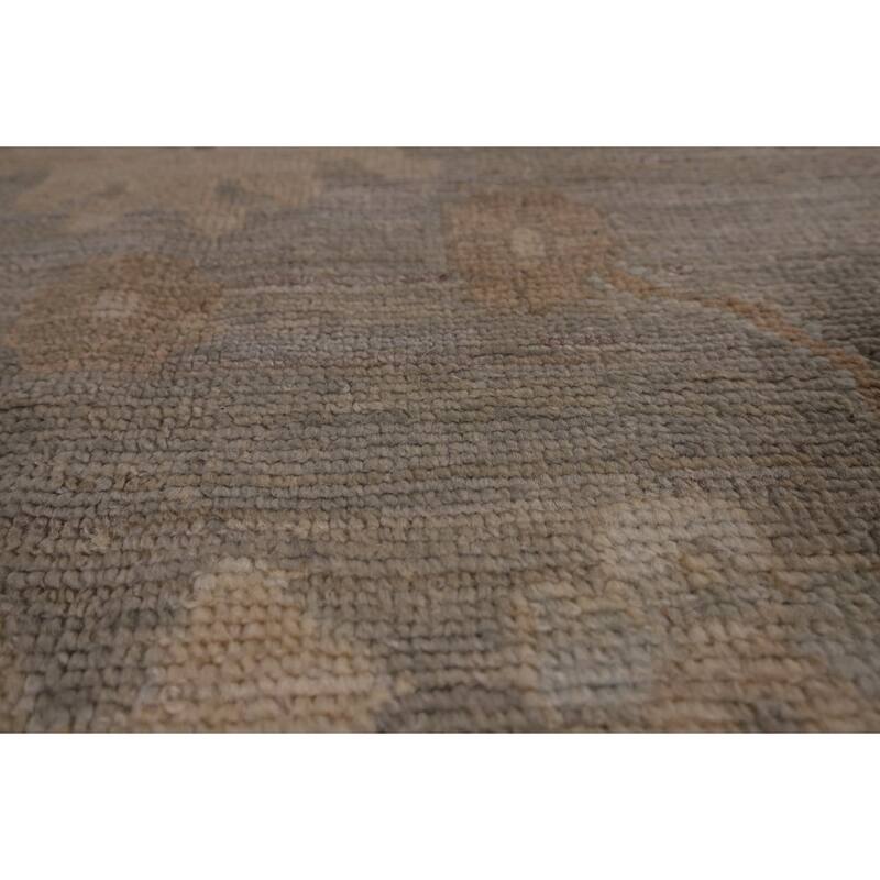 Vegetable Dye Gray Oushak Oriental Area Rug Handmade Wool Carpet - 9'1" x 11'11"