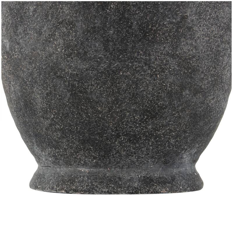 Gray or Cream Ceramic Textured Whitewashed Vase with 4 Handles