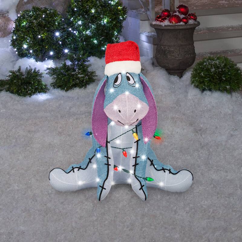 3D Holiday Lighted Tinsel Sculpture-Eeyore-28"-Disney