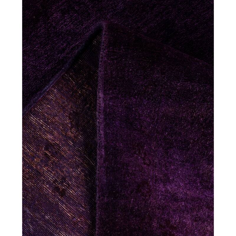 Overdyed One-of-a-Kind Hand-Knotted Area Rug - Purple - 3' 0" x 10' 10"