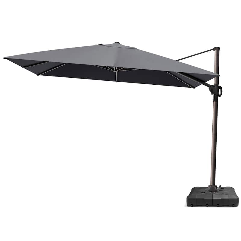 Pellebant Outdoor Patio 9 FT x 12 FT Cantilever-Offset Umbrella with Base
