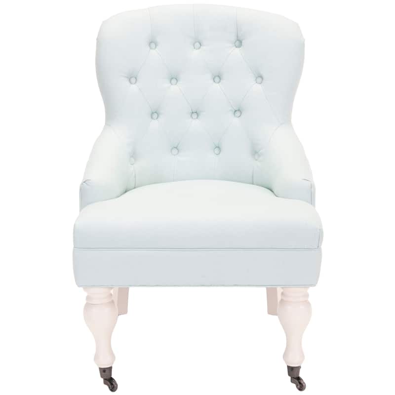 SAFAVIEH Chrissy Tufted Beige Petite Arm Chair - 23.6" x 28.7" x 34.6" - 24Wx29Dx35H
