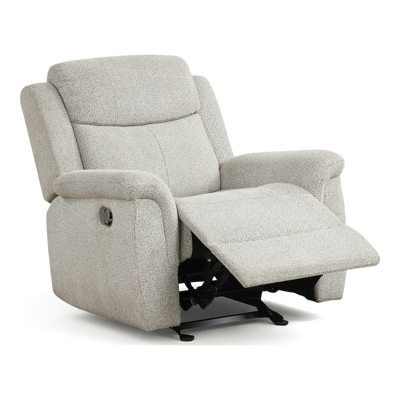 Furniture of America Gulid Modern 3-Piece Light Grey Padded Reclining Sofa Set