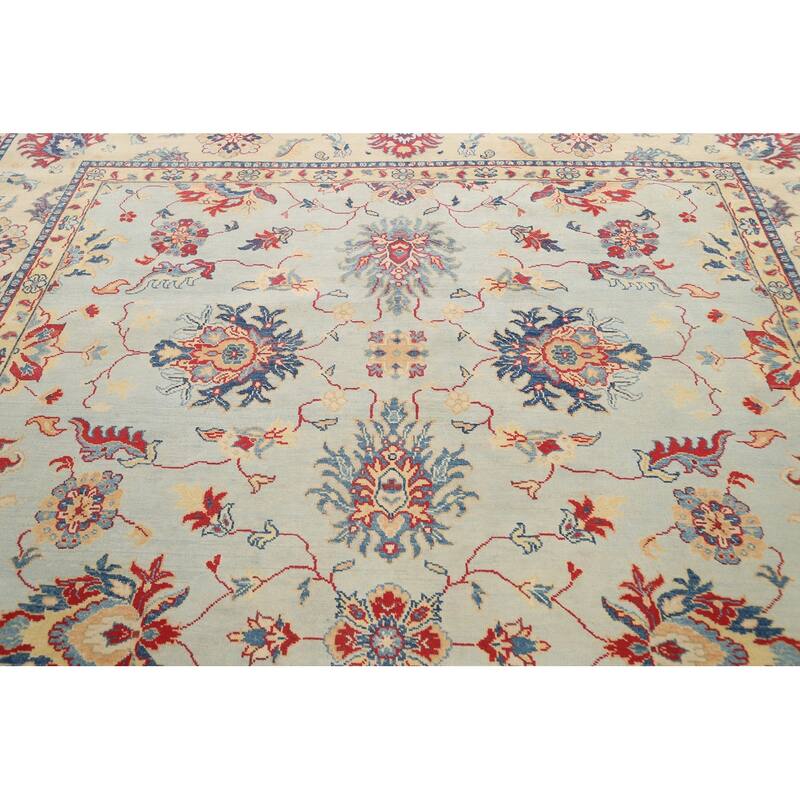Vegetable Dye Floral Super Kazak Oriental Area Rug Wool Hand-knotted - 8'7" x 12'0"