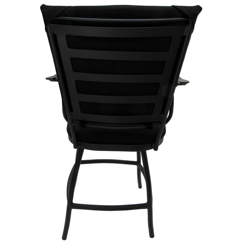 Swivel Counter 26" Bar Stool with a Padded Back - Jenna - Black Frame - 26 inch Seat