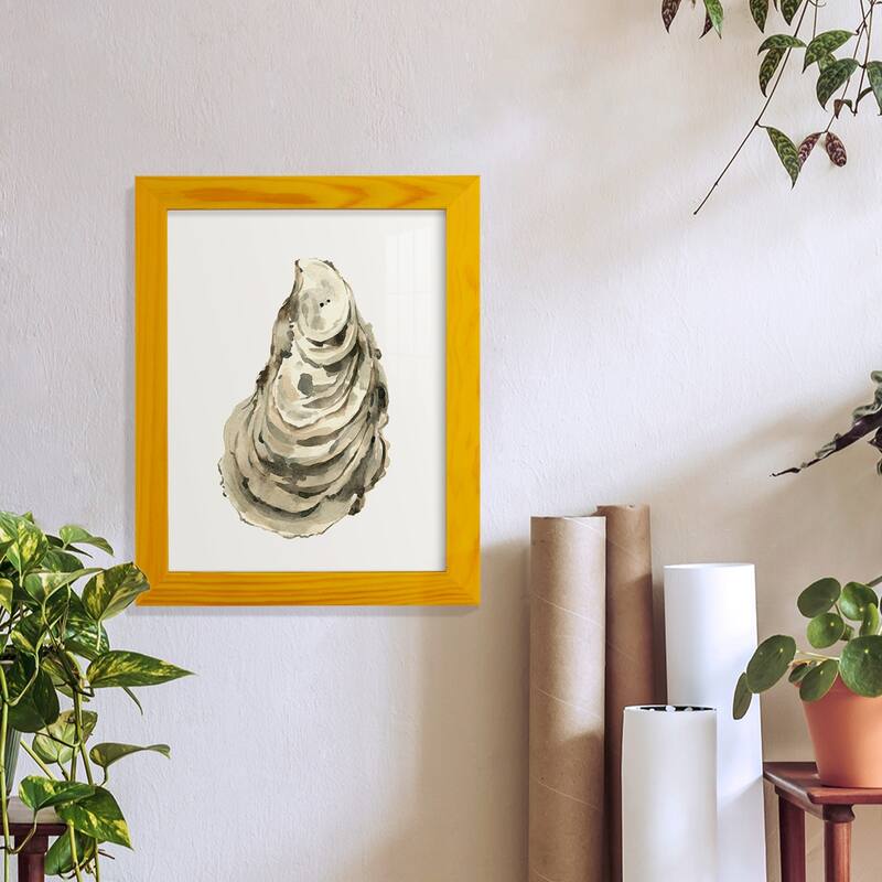 Neutral Oyster Study I -Framed Print w/glass-Cherry Red