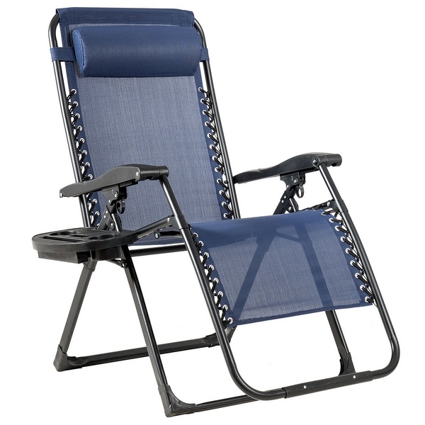 costway set of 2 patio folding chair recliner adjustable black
