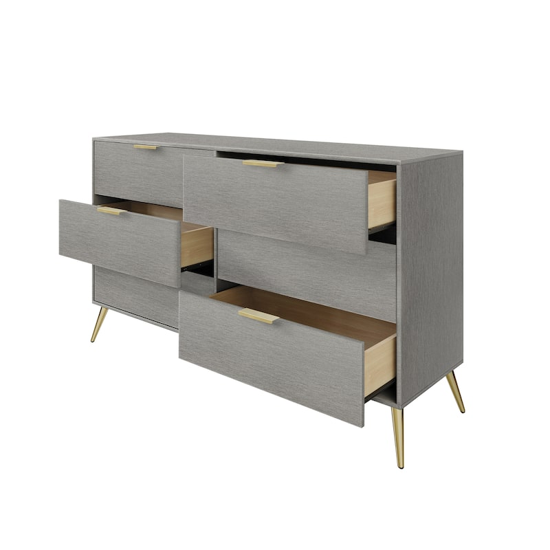 CraftPorch Contemporary 6-Drawers Wooden Dresser