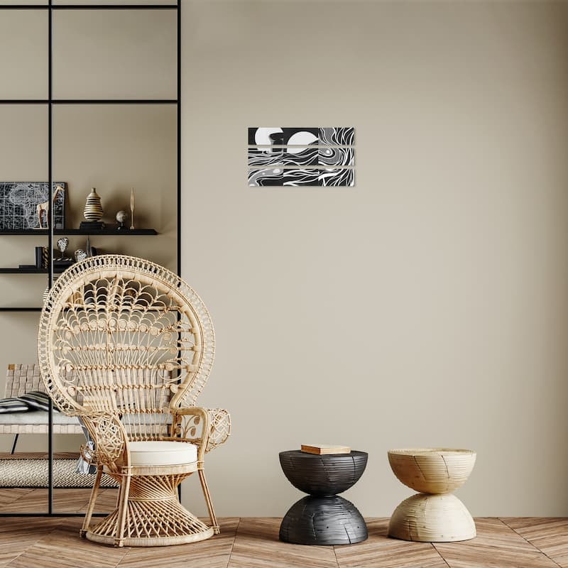 Wynwood Studio Canvas Abstract Noir Tide Set Black and Wall Art Canvas Print - 16 x 24
