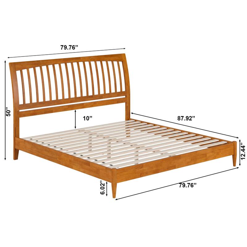 Orleans Solid Wood Low Profile Sleigh Platform Bed