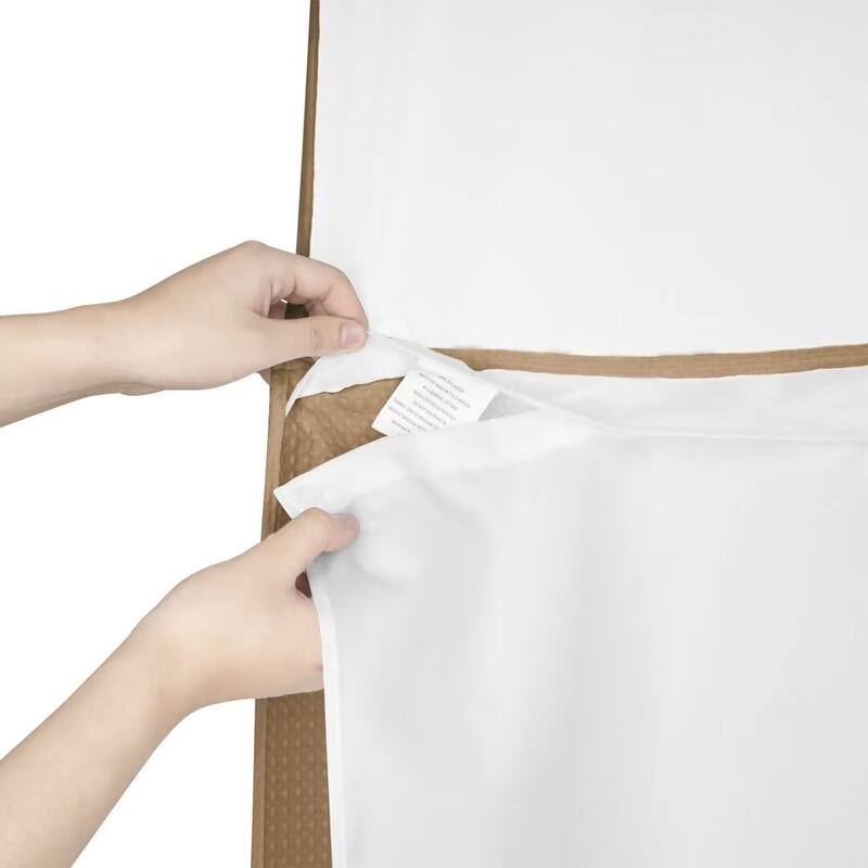 Waffle Weave Shower Curtain with Snap-in Liner 12 Hooks Included