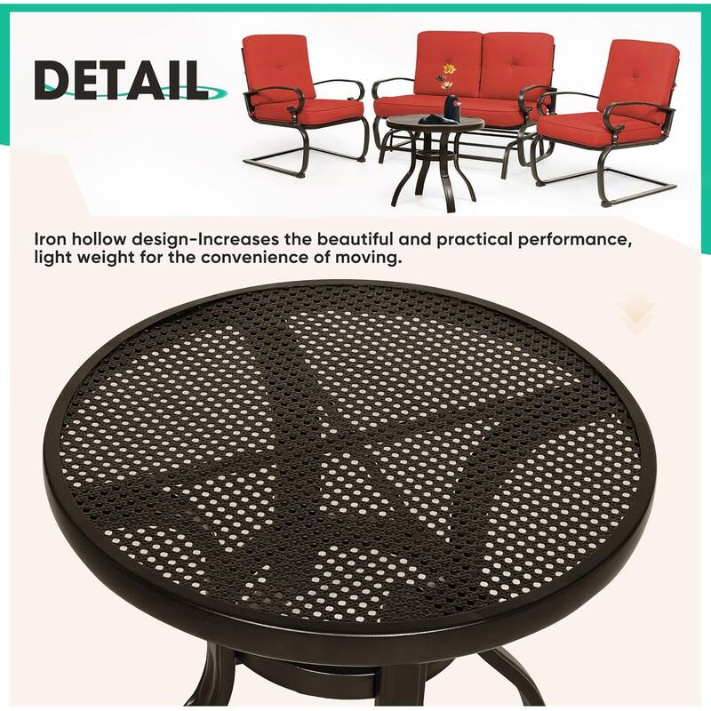 4-Piece Outdoor Patio Glider Loveseat and Rocker Conversation Set with Cushions