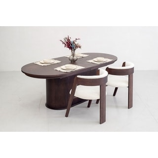 Modrest Milan Modern Brown Oak Dining Table With Extension - Bed Bath ...