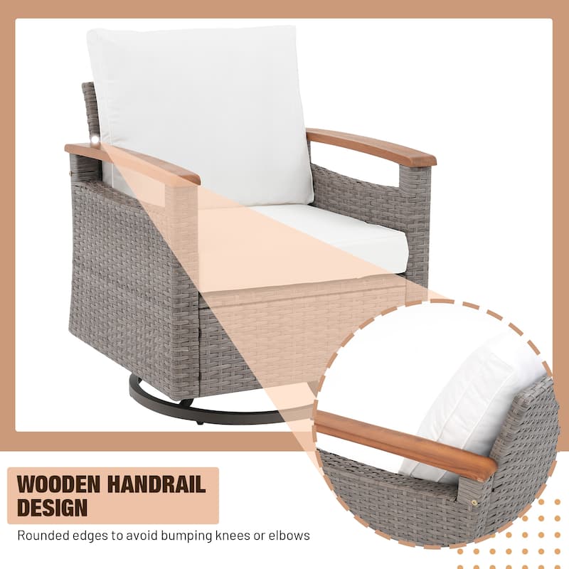 Outdoor 8-piece Sofa Set With Swivel Chair Patio Furniture