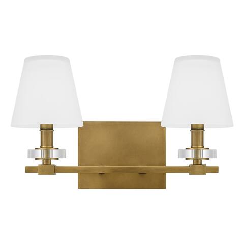 Kelsey Glen 2-Light Weathered Brass Vanity Light