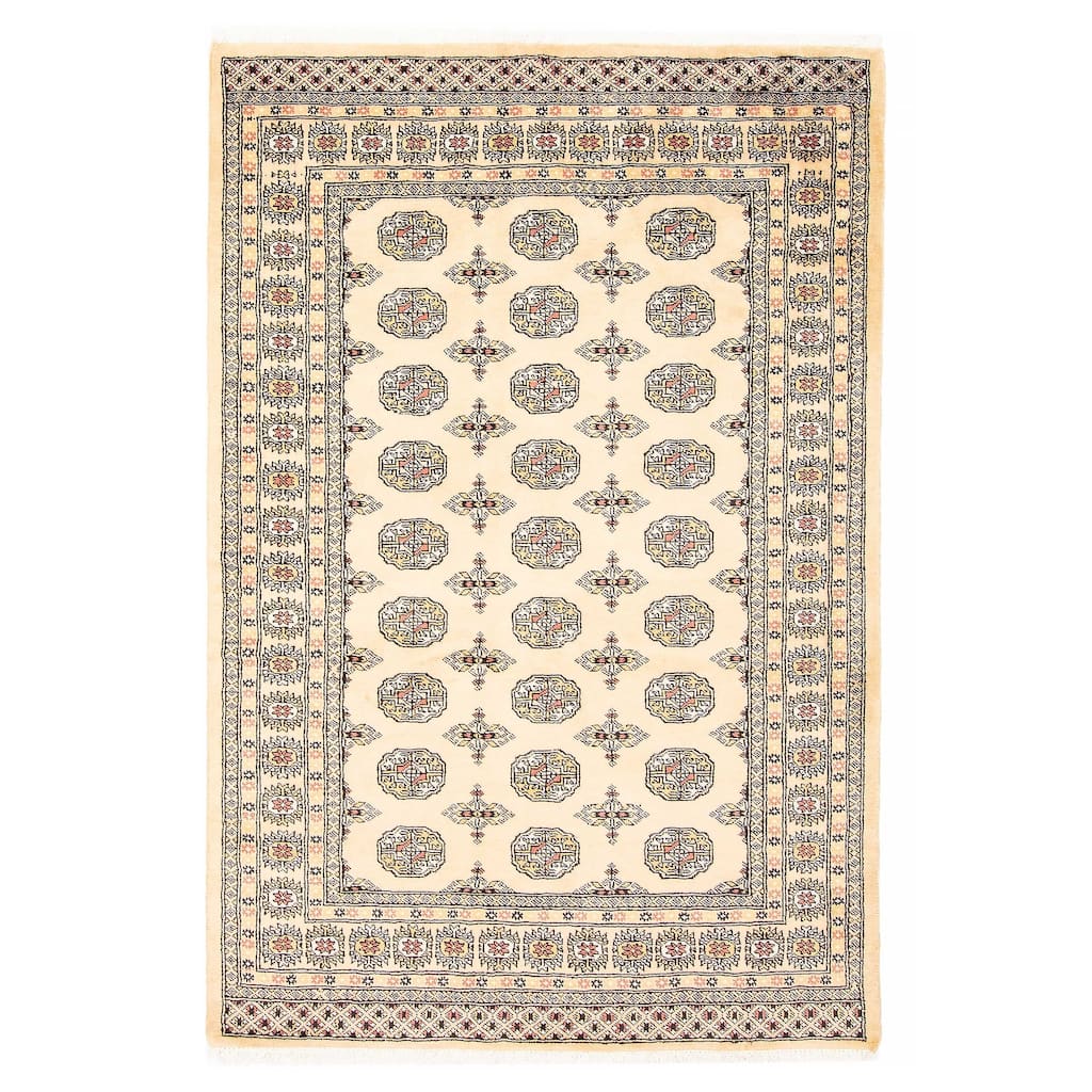 ECARPETGALLERY Hand-knotted Peshawar Bokhara Beige Wool Rug - 4'8 x 6'8
