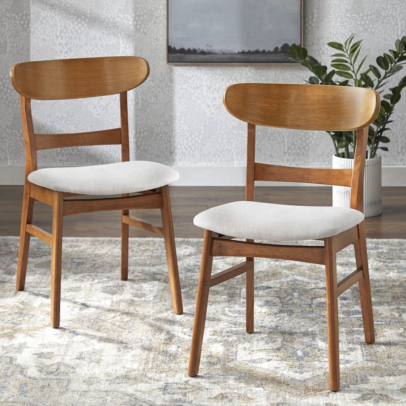 Lifestorey Noella Solid Wood Dining Chairs (Set of 2) - Acorn/Beige