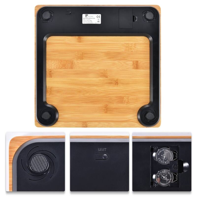 Bamboo Bathroom Scale with Backlight - Digital Weight Scale for Your Bathroom, Featuring Smart Functionality and Elegant Design