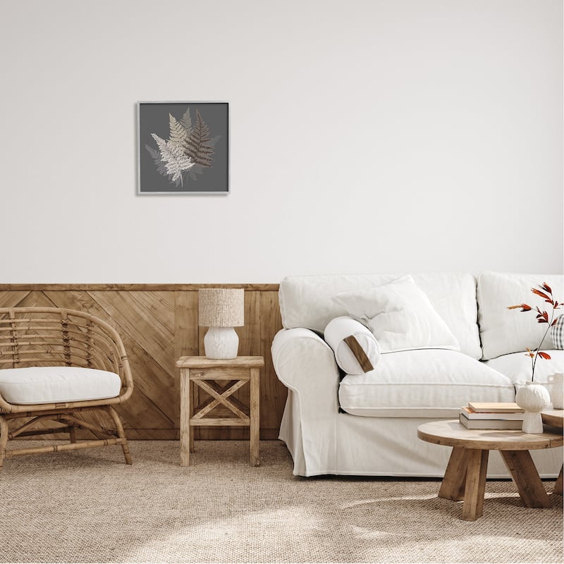 Stupell Botanical Fern Leaves Modern Layered Nature Design Framed Wall Art, Design by House of Rose