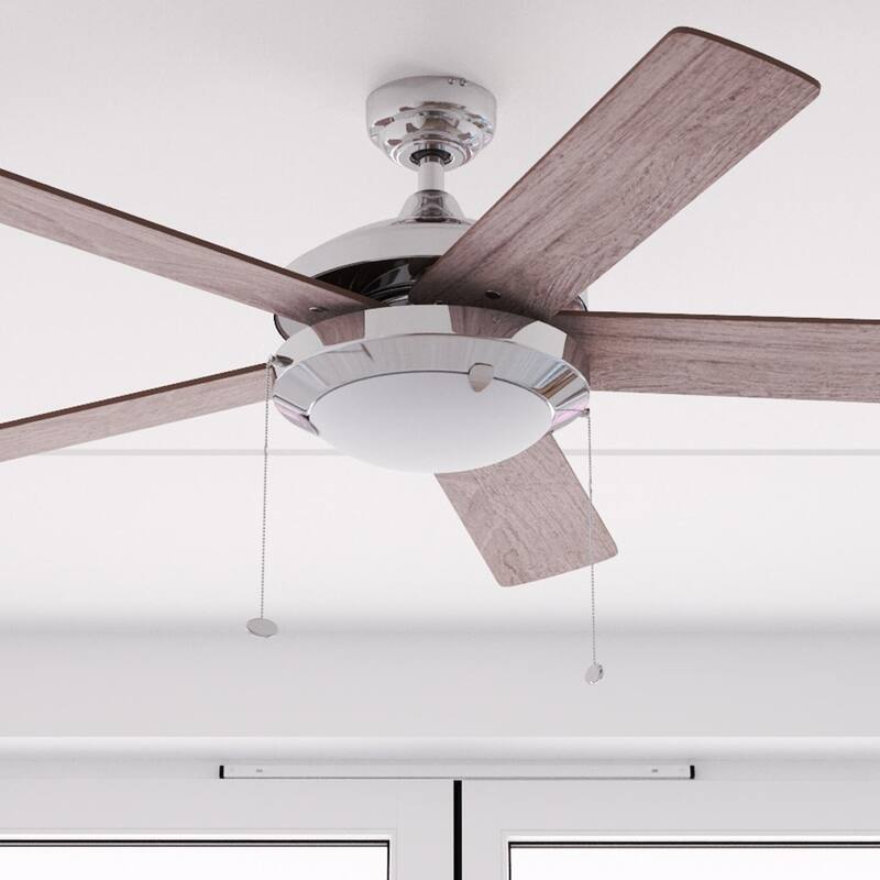 52" Prominence Home Bolivar Farmhouse Ceiling Fan with Light and Pull Chains - 52-inch