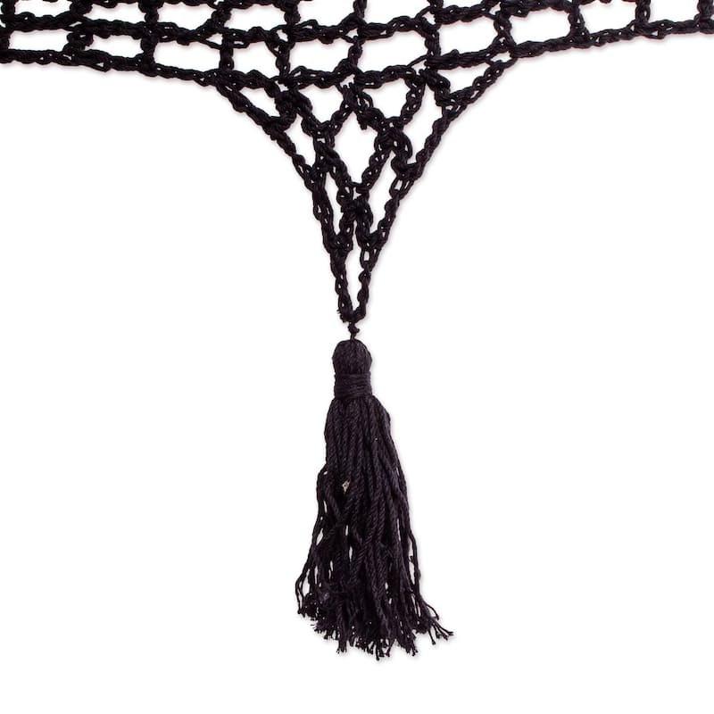 Novica Handmade Mirage In Black Cotton Rope Hammock (Double)