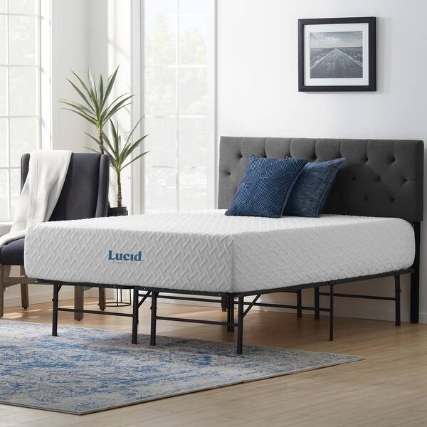 Shop 12 Inch Gel Memory Foam Mattress And Platform Bed Frame Set