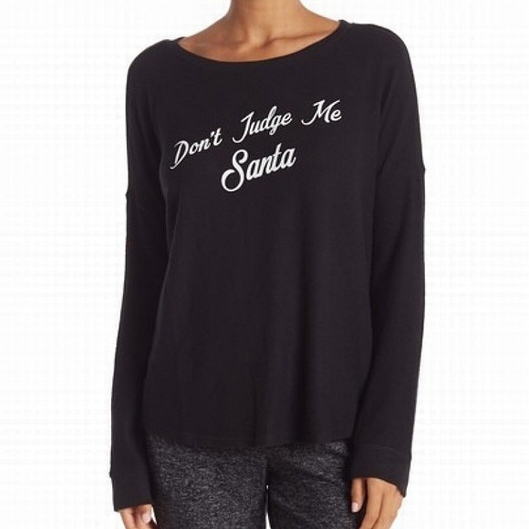 Shop Free Press Black Women Size Xs Don T Judge Me Santa Pullover Sweater Free Shipping On Orders Over 45 Overstock 28181972