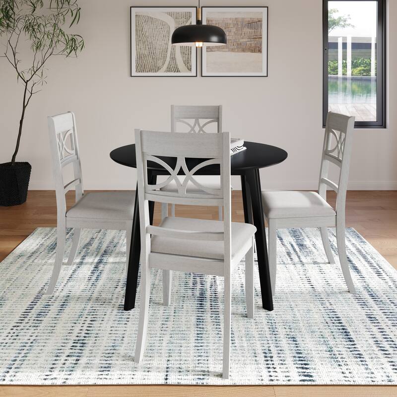 CraftPorch Mid Century Modern 4-Piece Chair and Round Table Dining Set