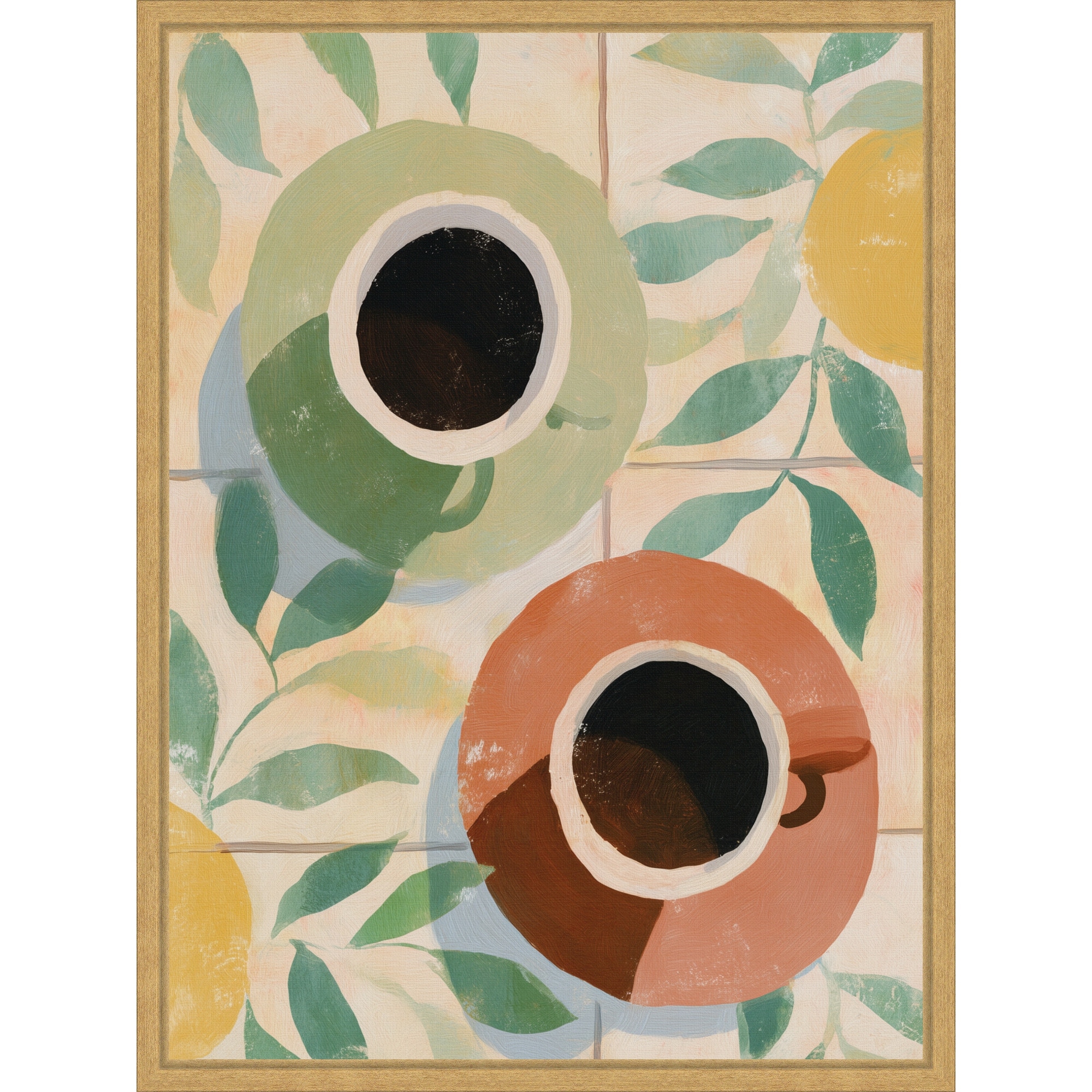 Coffietimeno05 by Treechild Framed Canvas Wall Art