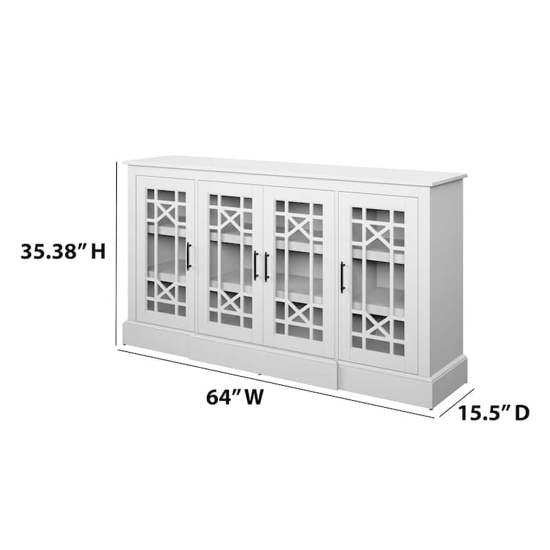 Buffet Sideboard with Decorative Glass Cabinet Doors