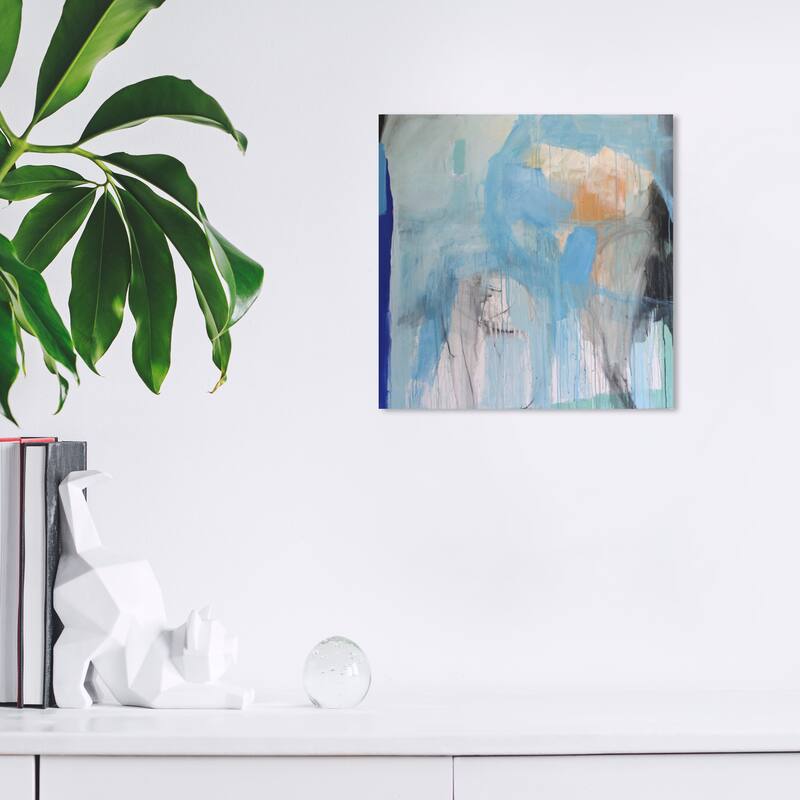 Wynwood Studio Canvas Abstract Buffy Walters - Blues on my Wall Blue and Light Blue Modern & Contemporary Wall Art Canvas Print - 12 x 12